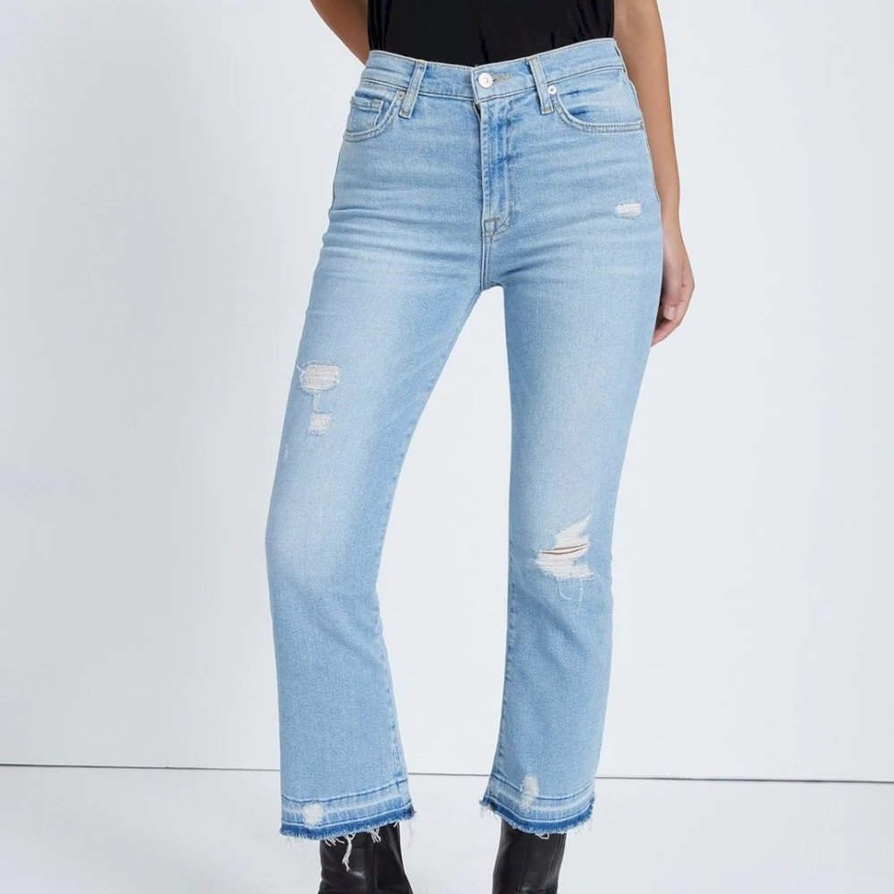 7 For All Mankind high waist slim kick jeans